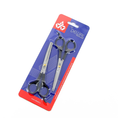 Set of  hairdressing scissors EASY STEP (straight + thinning) DEWAL B1-9