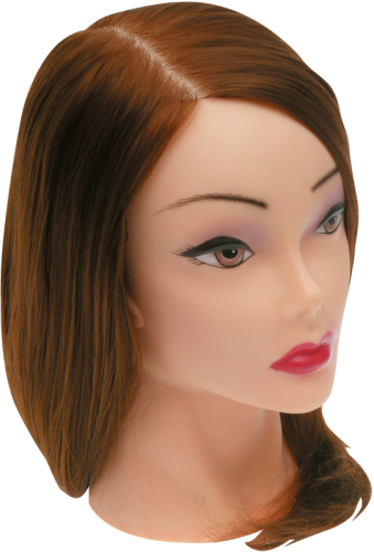 Trainning head-mannequin "brown hair" for hairdressers DEWAL FI-2022M-6