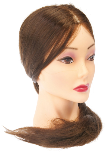 Trainning head-mannequin "brown hair" for hairdressers DEWAL FI-2022XL-6