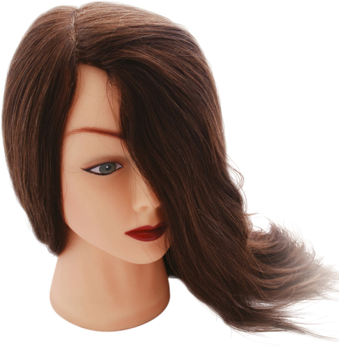 Trainning head-mannequin "brown hair" for hairdressers DEWAL M-2023M-6