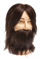 Trainning head-mannequin "man brown hair" for hairdressers DEWAL M-880BD-6