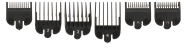 Set of combs for hair clipper 03-077 (1,5; 3; 4,5; 6; 10; 13 mm) DEWAL N-077