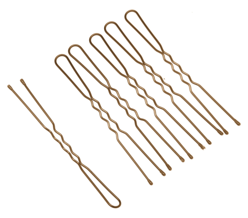 Hair pins 70 mm, wavy, brown (200 g) DEWAL SLT70V-3/200