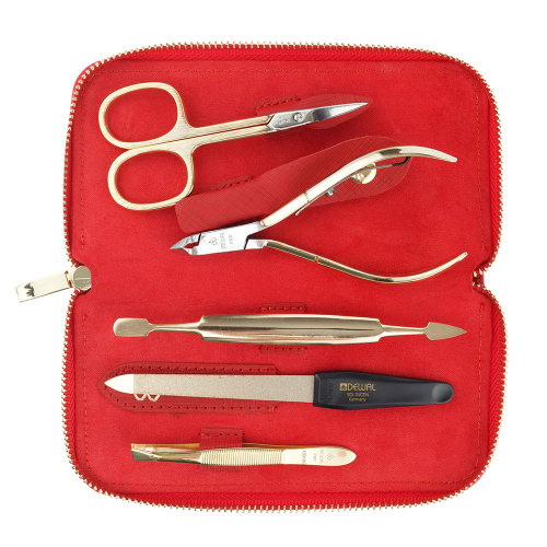 Manicure set of 5 tools DEWAL 902RED