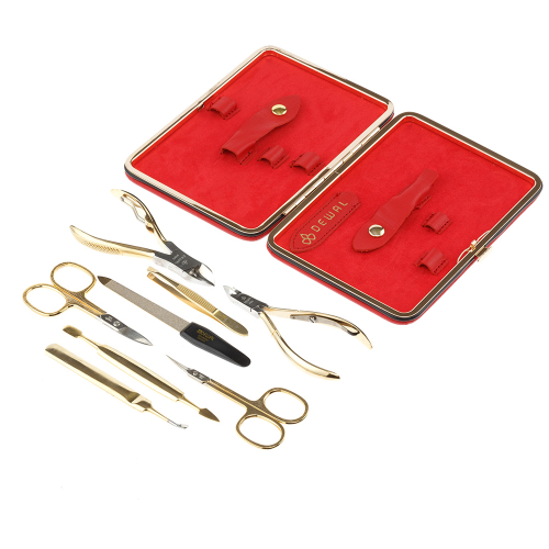 Manicure set of 8 tools DEWAL 906RED